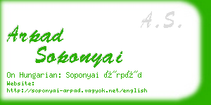 arpad soponyai business card